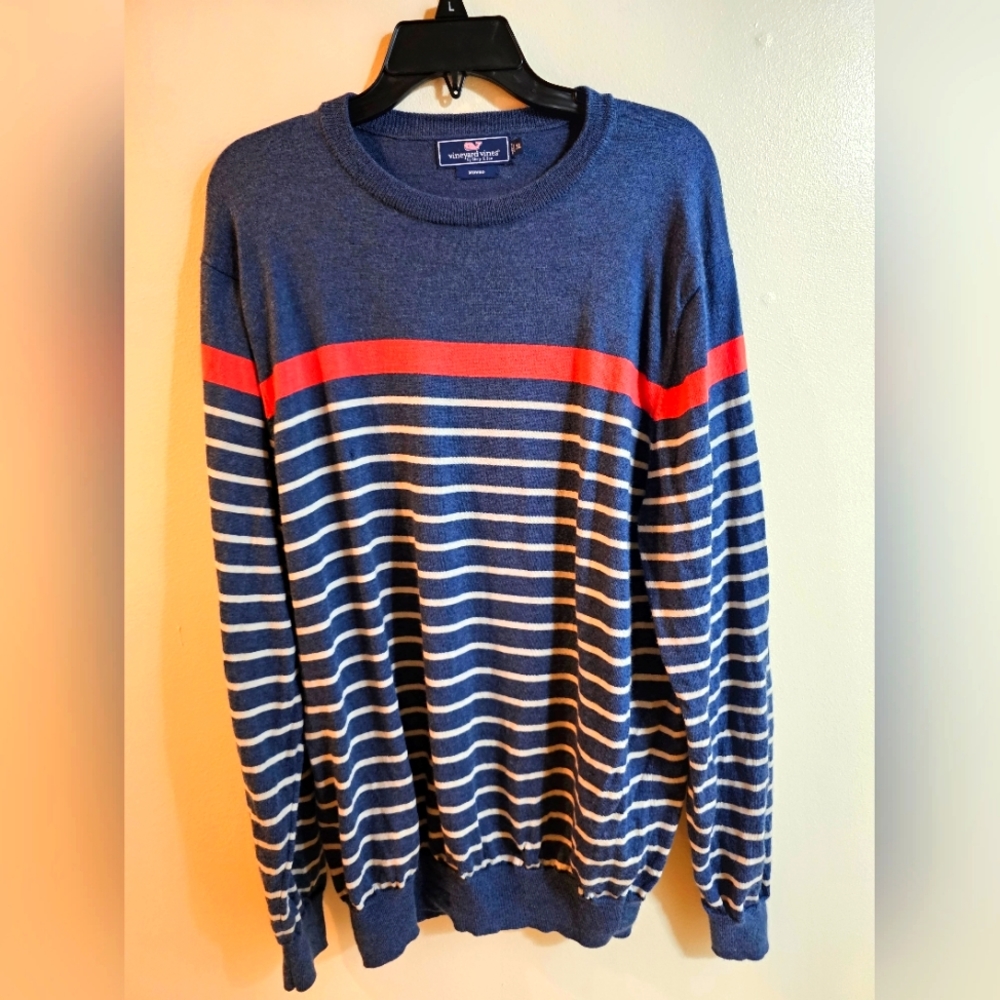 Vineyard Vines Men's Striped Merino Wool Sweater